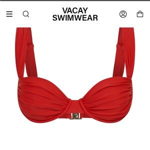 Red Bikini Top vacay swimwear